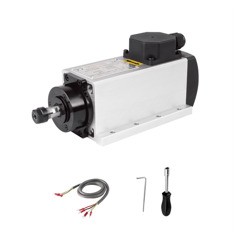 厂家直销 0.8KW ER11 方型风冷主轴 110V/220V 高性能高精度CNC木工金属雕刻机高转速电机