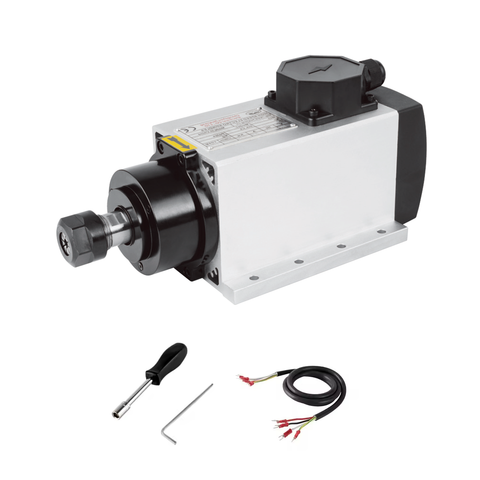 厂家直销 2.2KW ER20 方型风冷主轴 110V/220V 高性能高精度CNC木工金属雕刻机高转速电机
