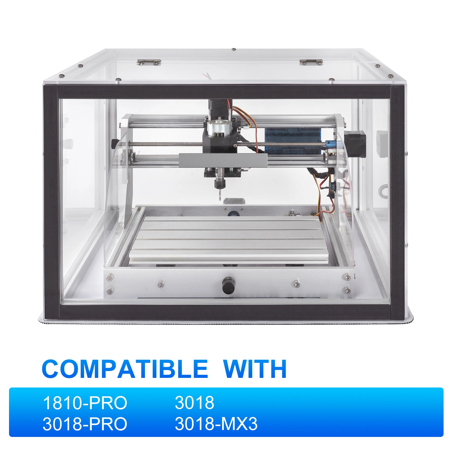 可定制亚克力CNC 雕刻机防护罩 510x455x335mm 适配 3018 PRO/1810/1610 高透防尘隔音降噪外壳