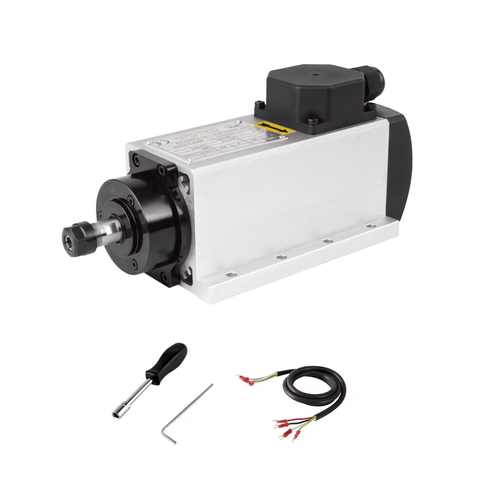厂家直销 1.5KW ER16 方型风冷主轴 110V/220V 高性能高精度CNC木工金属雕刻机高转速电机