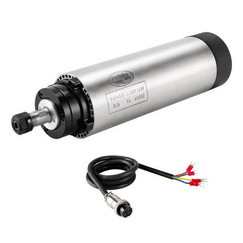 厂家直销 1.5KW ER11 65mm 风冷主轴110V/220V 高性能高精度CNC木工金属雕刻机高转速电机