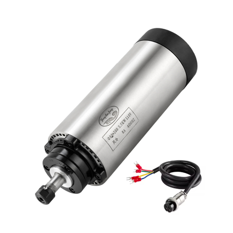 厂家直销 1.5KW ER16 80mm 风冷主轴110V/220V 高性能高精度CNC木工金属雕刻机高转速电机