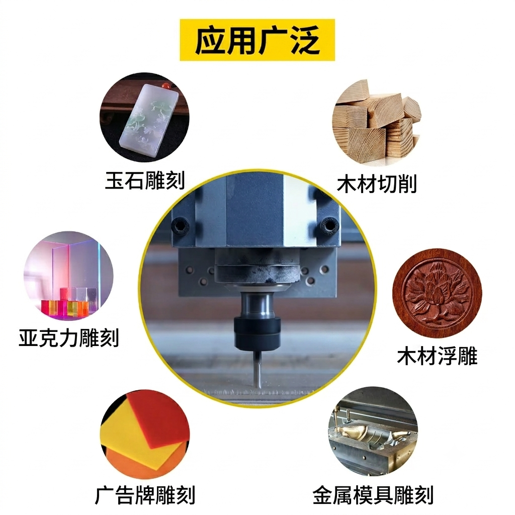 厂家直销 0.8KW ER11 方型风冷主轴 110V/220V 高性能高精度CNC木工金属雕刻机高转速电机