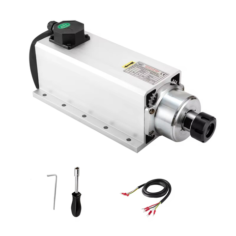 厂家直销 7.5KW ER32 方型风冷主轴 220V/380V 高性能高精度CNC木工金属雕刻机高转速电机