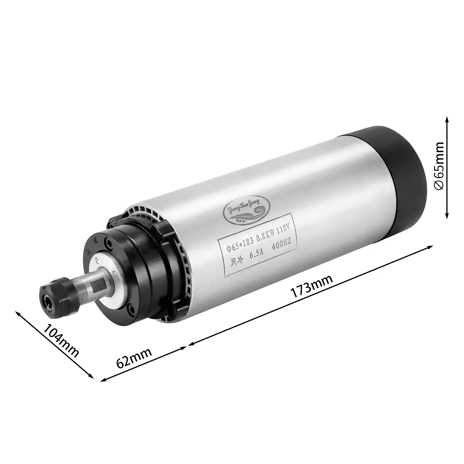厂家直销 0.8KW ER11 65mm 风冷主轴110V/220V 高性能高精度CNC木工金属雕刻机高转速电机