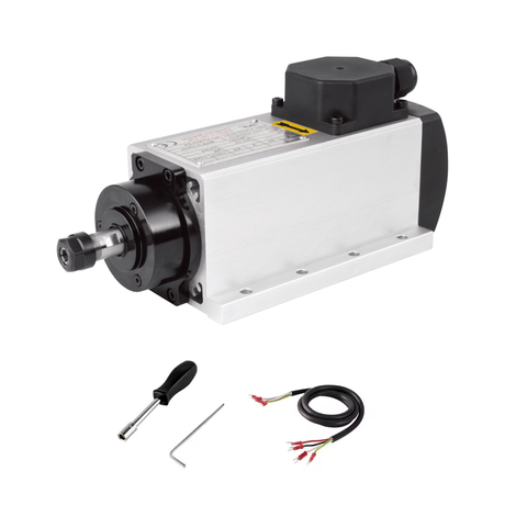 厂家直销 1.5KW ER11 方型风冷主轴 110V/220V 高性能高精度CNC木工金属雕刻机高转速电机