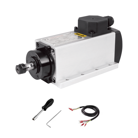 厂家直销 1.5KW ER11 方型风冷主轴 110V/220V 高性能高精度CNC木工金属雕刻机高转速电机