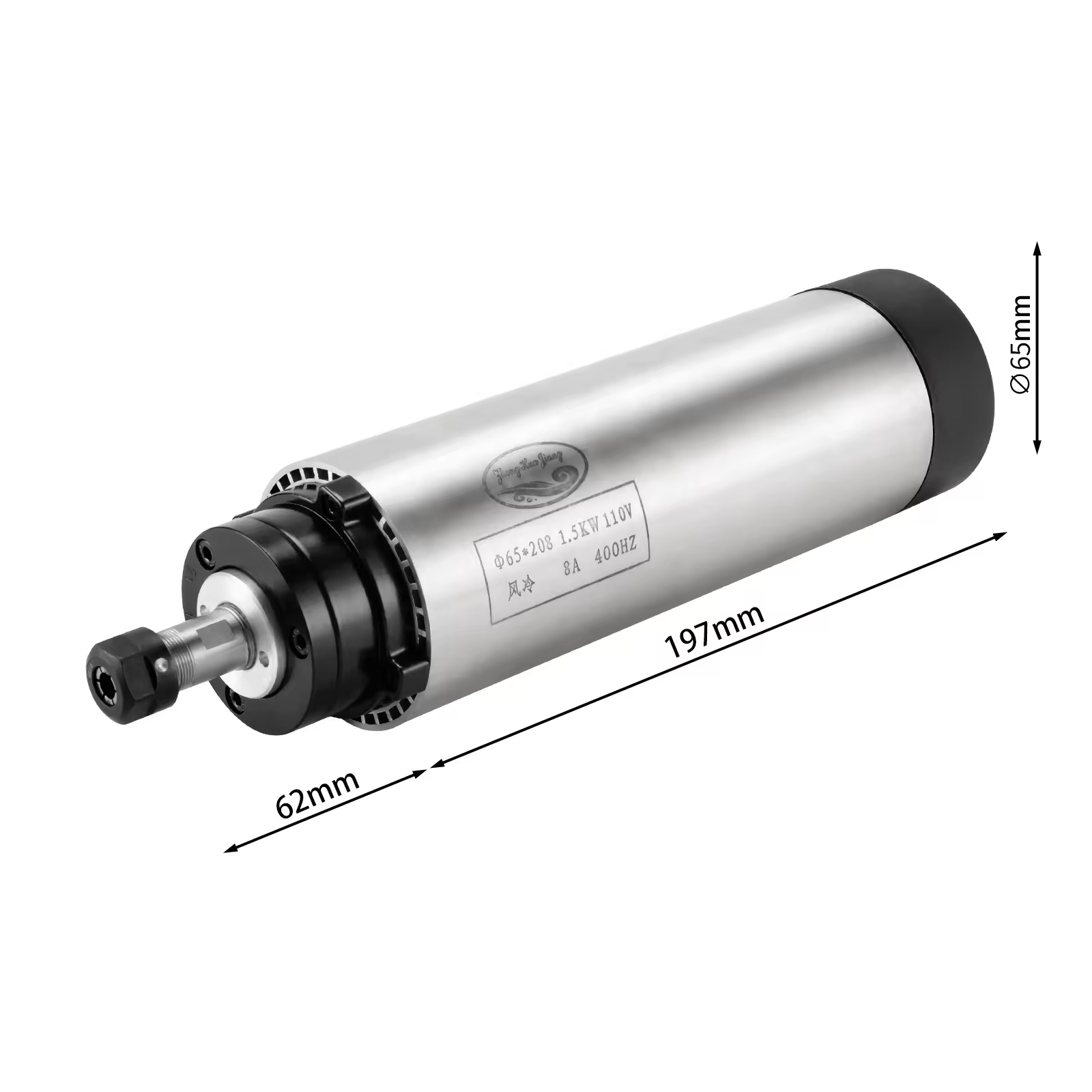 厂家直销 1.5KW ER11 65mm 风冷主轴110V/220V 高性能高精度CNC木工金属雕刻机高转速电机